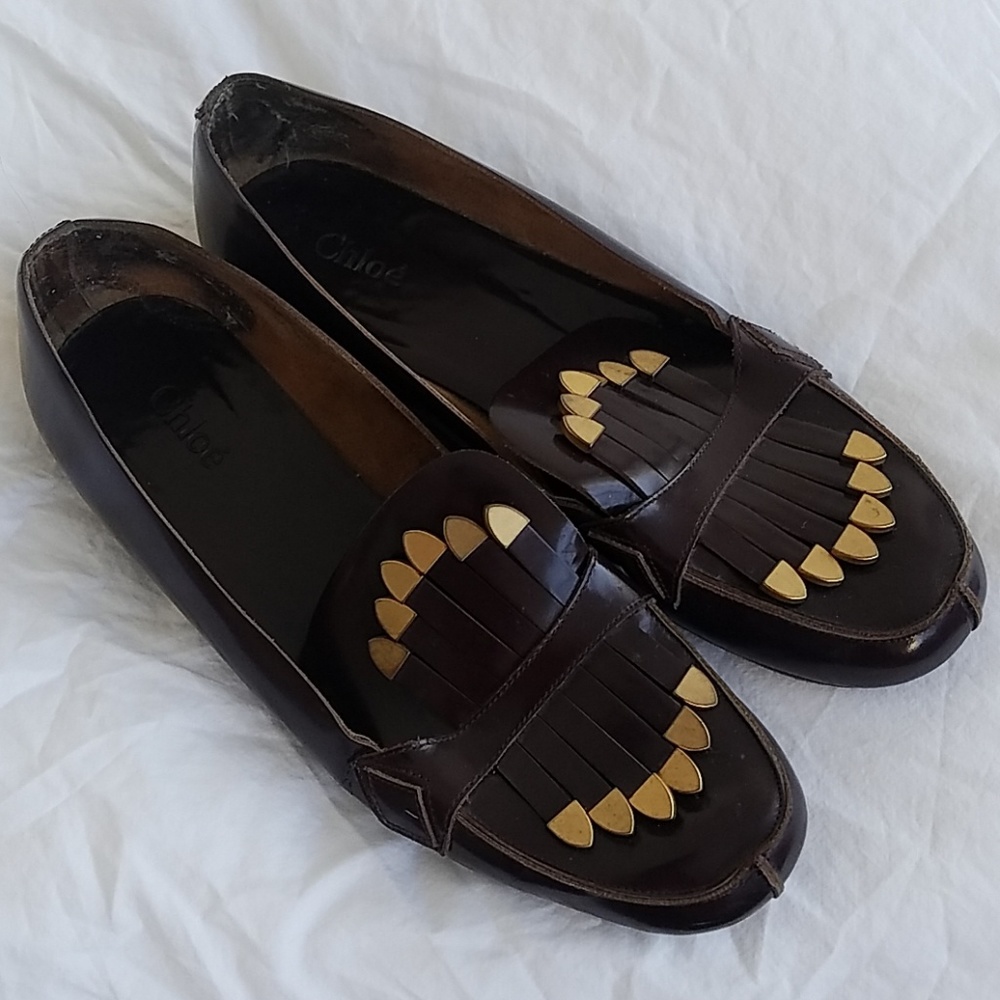 Chloe burgundy loafers